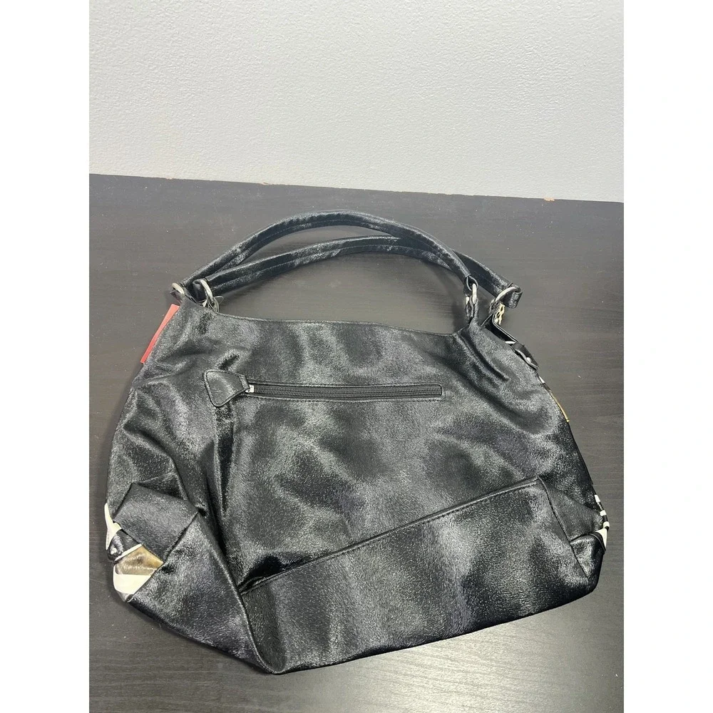 Je Veux Handbags Animal Print‎ Patchwork Shoulder Bag Hobo Style Black Multi New
